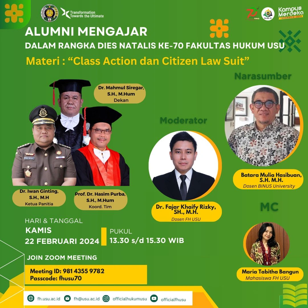 Alumni Teaching: Class Action and Citizen Law Suit